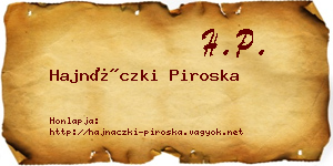 Hajnáczki Piroska névjegykártya