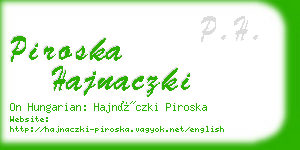 piroska hajnaczki business card